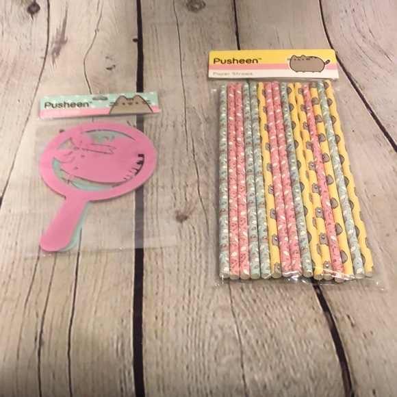 Pusheen Other - Pusheen Box Paper Straws and Latte Stencils New